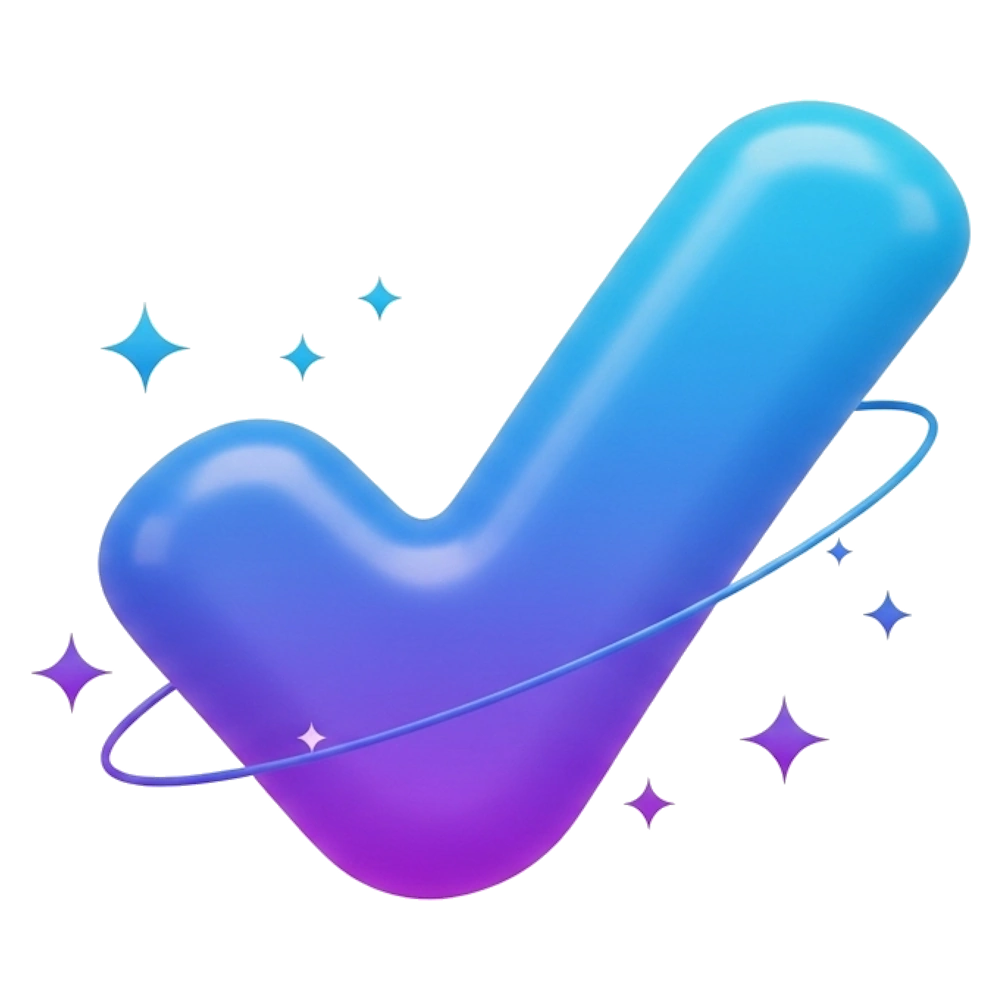 Checkmark with sparkles